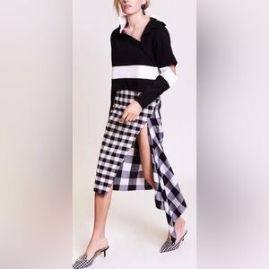 MONSE Asymmetrical Black and White Skirt